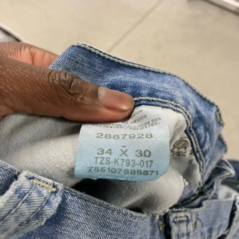 Y2K baggy paint splatter Lee carpenter Jeans 34x30